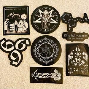 7 Goth / satanic Sticker Set